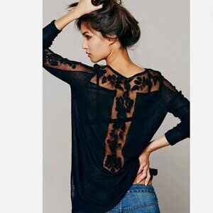 Free People New Romantics Jilly Long Sleeve Lace Top